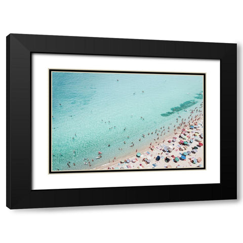 Busy Beach Black Modern Wood Framed Art Print with Double Matting by Pienaar, Kathrin