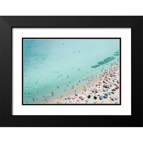 Busy Beach Black Modern Wood Framed Art Print with Double Matting by Pienaar, Kathrin