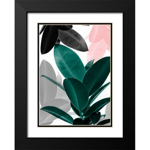 Leaf Play Black Modern Wood Framed Art Print with Double Matting by Pienaar, Kathrin