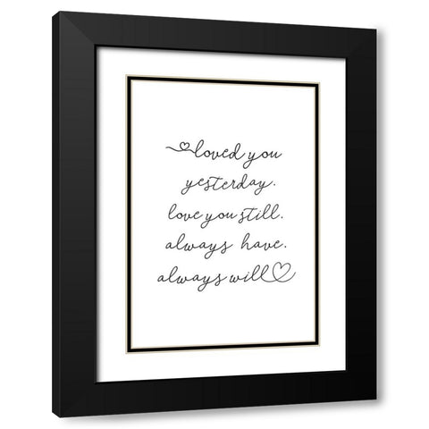 Love Note Black Modern Wood Framed Art Print with Double Matting by Pienaar, Kathrin