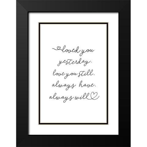 Love Note Black Modern Wood Framed Art Print with Double Matting by Pienaar, Kathrin