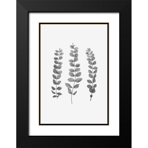 Twigs Black Modern Wood Framed Art Print with Double Matting by Pienaar, Kathrin
