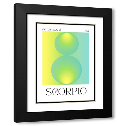 Scorpio Black Modern Wood Framed Art Print with Double Matting by Castillo, Valeria