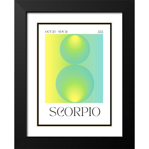 Scorpio Black Modern Wood Framed Art Print with Double Matting by Castillo, Valeria