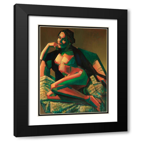 Risque - 17-02-22 Black Modern Wood Framed Art Print with Double Matting by Akkers, Corne