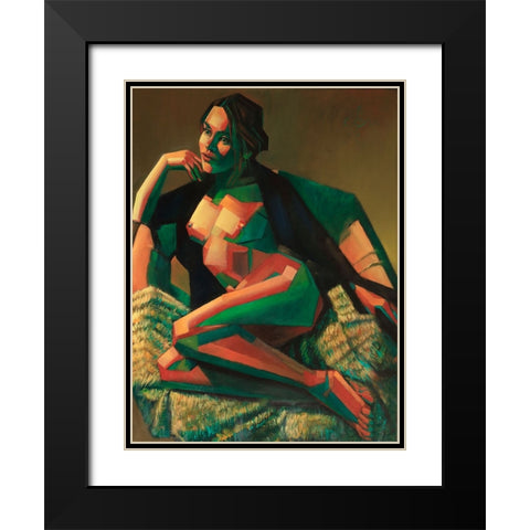 Risque - 17-02-22 Black Modern Wood Framed Art Print with Double Matting by Akkers, Corne