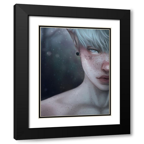 Senpai Black Modern Wood Framed Art Print with Double Matting by Griesel, Jolene