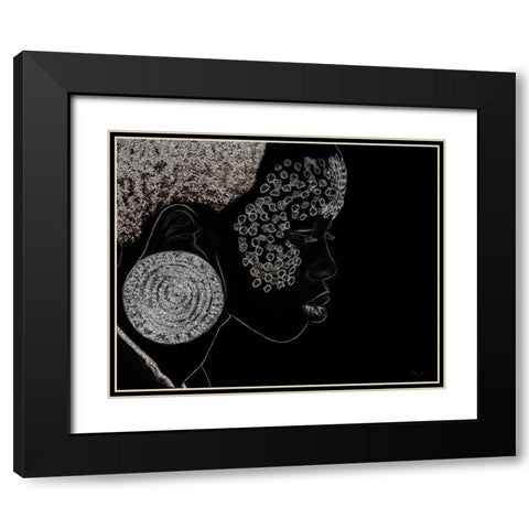 Mursi Girl II Black Modern Wood Framed Art Print with Double Matting by Amihere, Lord