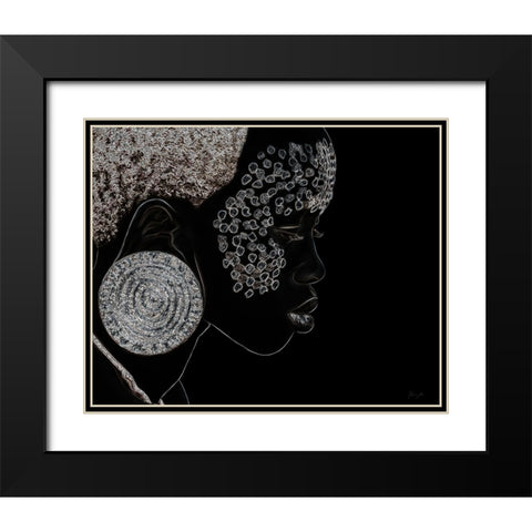 Mursi Girl II Black Modern Wood Framed Art Print with Double Matting by Amihere, Lord