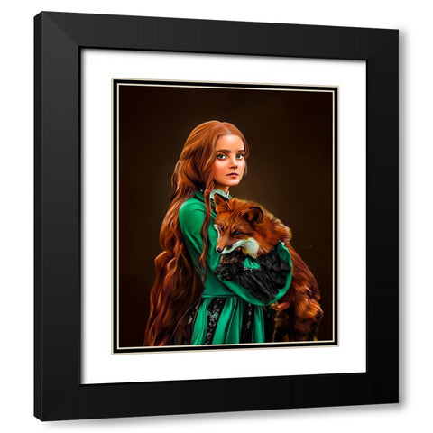 Redhead Black Modern Wood Framed Art Print with Double Matting by Amihere, Lord