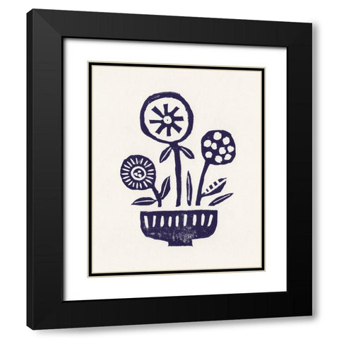 Native Flowers Black Modern Wood Framed Art Print with Double Matting by Galitsyna, Alisa