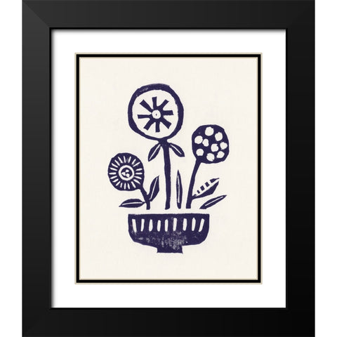 Native Flowers Black Modern Wood Framed Art Print with Double Matting by Galitsyna, Alisa