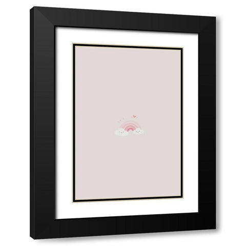 Pink Rainbow Black Modern Wood Framed Art Print with Double Matting by Thai, Xuan
