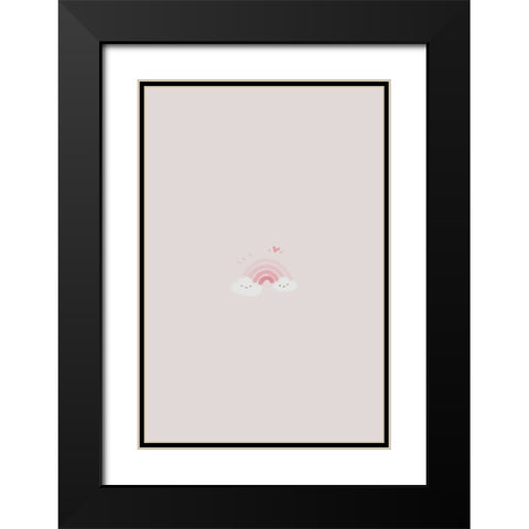 Pink Rainbow Black Modern Wood Framed Art Print with Double Matting by Thai, Xuan
