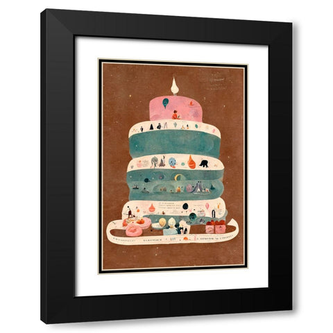 My First Birthday Black Modern Wood Framed Art Print with Double Matting by Treechild