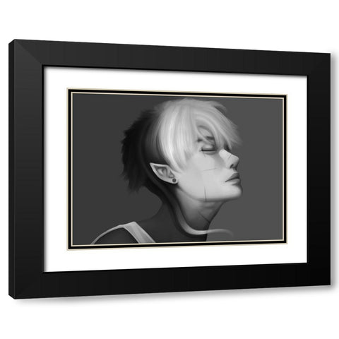 Axenus Black Modern Wood Framed Art Print with Double Matting by Griesel, Jolene