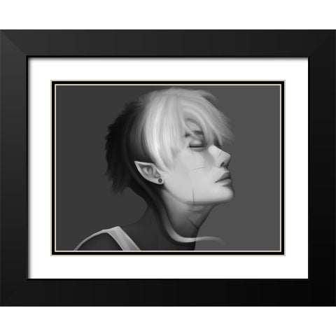 Axenus Black Modern Wood Framed Art Print with Double Matting by Griesel, Jolene