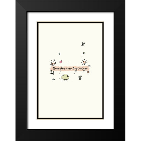 New year new beginning Black Modern Wood Framed Art Print with Double Matting by Thai, Xuan