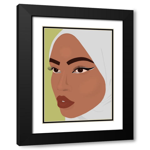 Cat Eyes Black Modern Wood Framed Art Print with Double Matting by Rodrigues, Sabrina