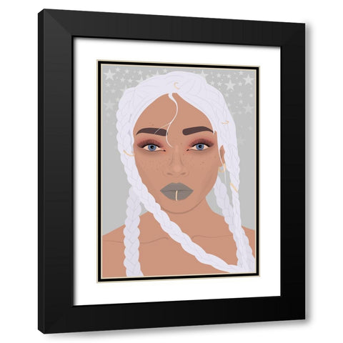 Poker Face Black Modern Wood Framed Art Print with Double Matting by Rodrigues, Sabrina