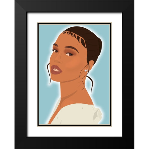 Dazzling Eyes Black Modern Wood Framed Art Print with Double Matting by Rodrigues, Sabrina