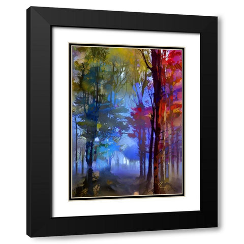 The Universe in a Forest Black Modern Wood Framed Art Print with Double Matting by Day, Ruth
