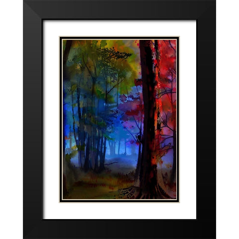 The Path Less Traveled Black Modern Wood Framed Art Print with Double Matting by Day, Ruth