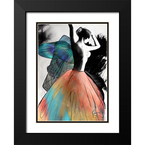The Humming Bird Dancer Black Modern Wood Framed Art Print with Double Matting by Day, Ruth