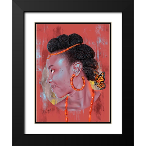 African Beauty Black Modern Wood Framed Art Print with Double Matting by Oladapo, Ojenike