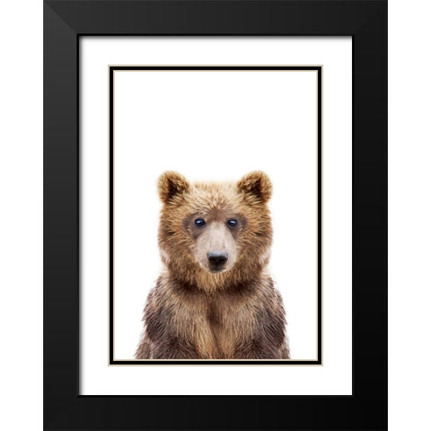 Baby Bear Black Modern Wood Framed Art Print with Double Matting by Pienaar, Kathrin