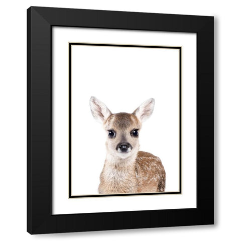 Baby Deer Black Modern Wood Framed Art Print with Double Matting by Pienaar, Kathrin