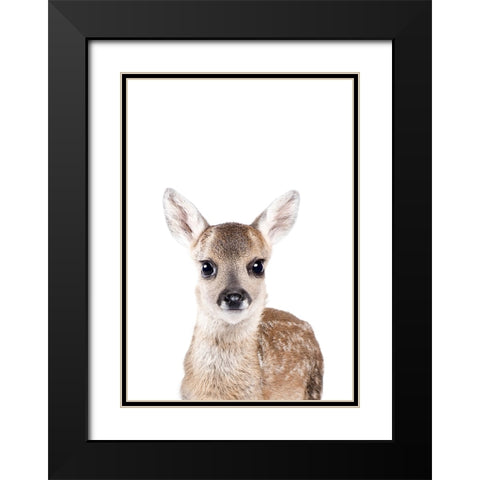 Baby Deer Black Modern Wood Framed Art Print with Double Matting by Pienaar, Kathrin