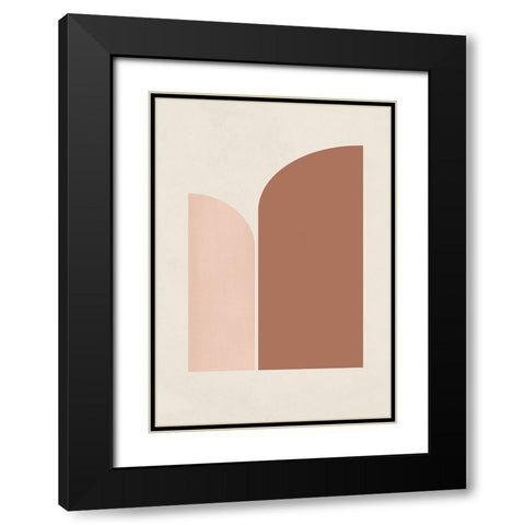 Retro Geometric Black Modern Wood Framed Art Print with Double Matting by Pienaar, Kathrin