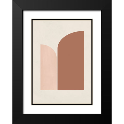 Retro Geometric Black Modern Wood Framed Art Print with Double Matting by Pienaar, Kathrin
