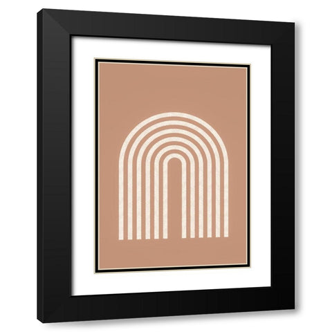Rainbow lines Black Modern Wood Framed Art Print with Double Matting by Pienaar, Kathrin