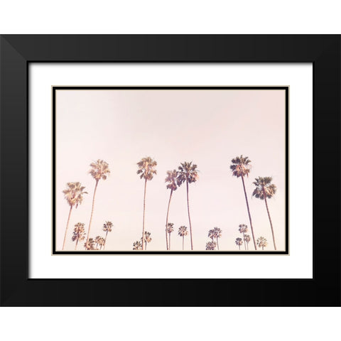 Sunny Cali Palm Trees Black Modern Wood Framed Art Print with Double Matting by Pienaar, Kathrin