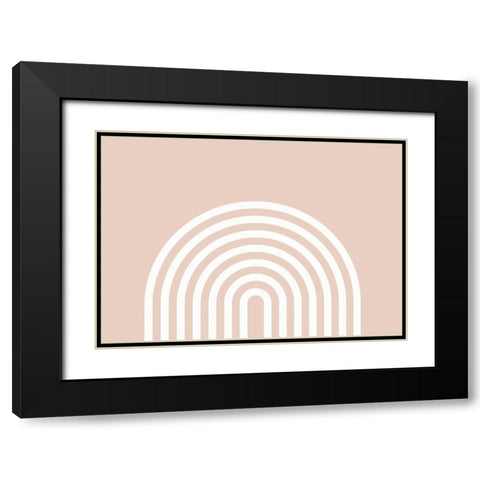 Peach Rainbow Black Modern Wood Framed Art Print with Double Matting by Pienaar, Kathrin