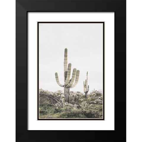 Pink Saguaro Black Modern Wood Framed Art Print with Double Matting by Pienaar, Kathrin