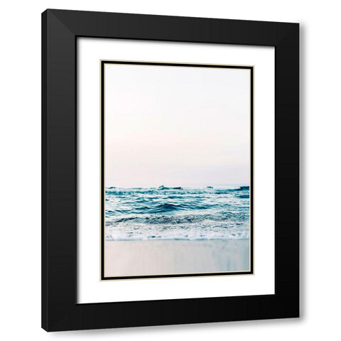 Abstract Waves Black Modern Wood Framed Art Print with Double Matting by Pienaar, Kathrin
