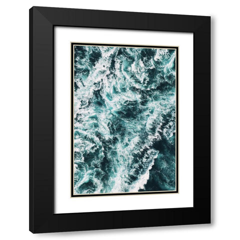 Rough Sea Black Modern Wood Framed Art Print with Double Matting by Pienaar, Kathrin