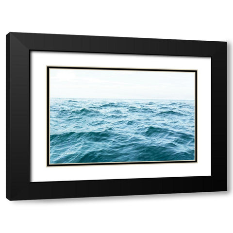 Wavy Horizon Black Modern Wood Framed Art Print with Double Matting by Pienaar, Kathrin