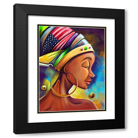 Her Pride Black Modern Wood Framed Art Print with Double Matting by Debas, Adetoro