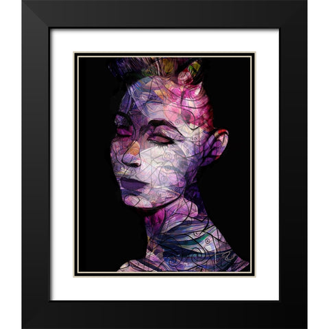 Repose with Flowers Black Modern Wood Framed Art Print with Double Matting by Day, Ruth