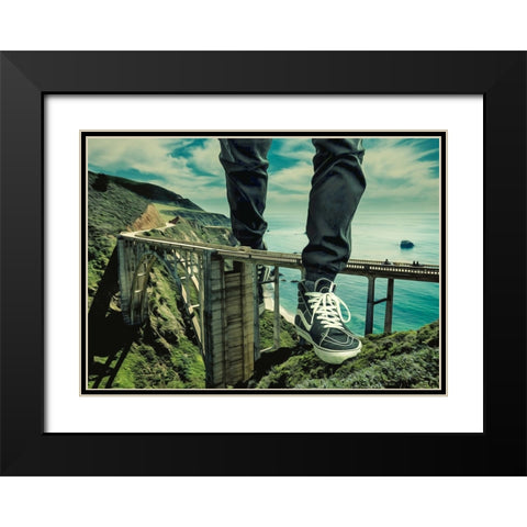 Walking Over Bridges Black Modern Wood Framed Art Print with Double Matting by Martinussen, Baard