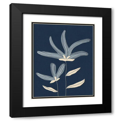Two Flowers Black Modern Wood Framed Art Print with Double Matting by Galitsyna, Alisa