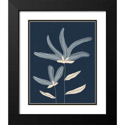 Two Flowers Black Modern Wood Framed Art Print with Double Matting by Galitsyna, Alisa