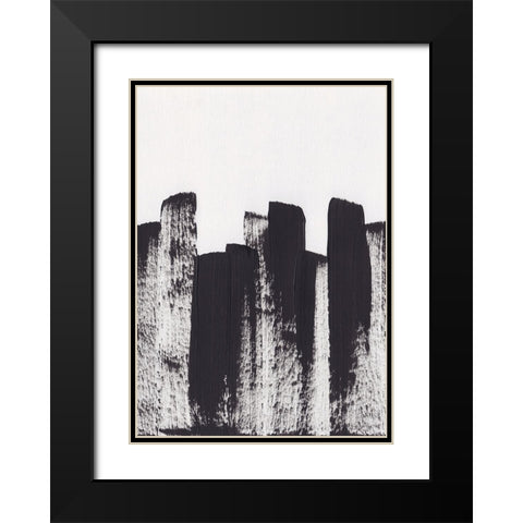 Bold Brush Strokes Black Modern Wood Framed Art Print with Double Matting by Galitsyna, Alisa