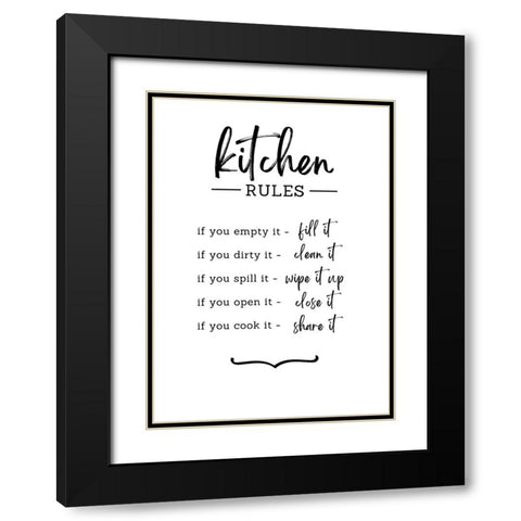 Kitchen Rules Black Modern Wood Framed Art Print with Double Matting by N., Kristina