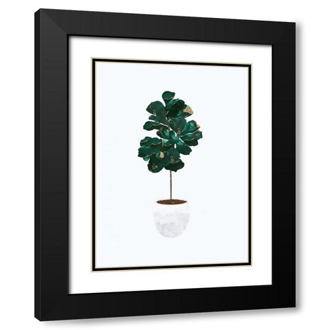 Fiddle leaf fig Black Modern Wood Framed Art Print with Double Matting by Manovski, Sarah