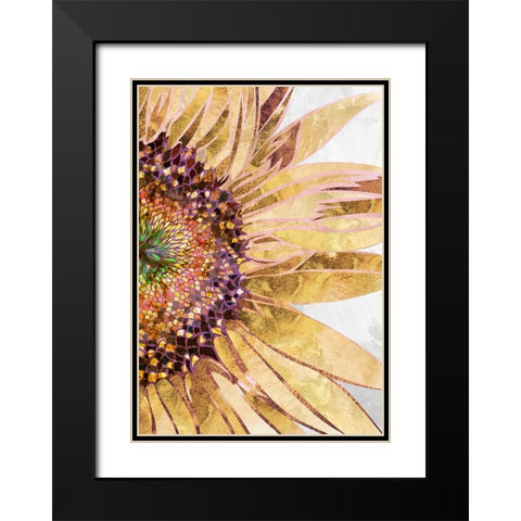 Golden sunflower Black Modern Wood Framed Art Print with Double Matting by Manovski, Sarah